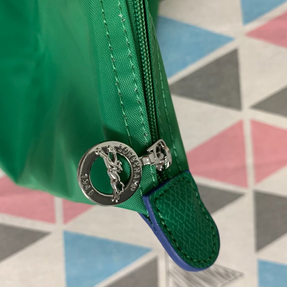 Longchamp Le Pliage Club Tote Green with Blue Accents - Picture 4 of 8
